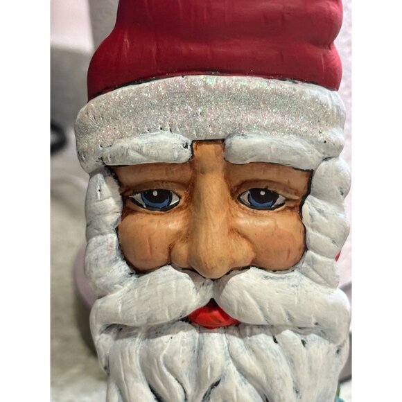 Fireplace Match Stick Holder Santa Claus Ceramic Hanger Sparkles Hat Holly Berry - Picture 8 of 11